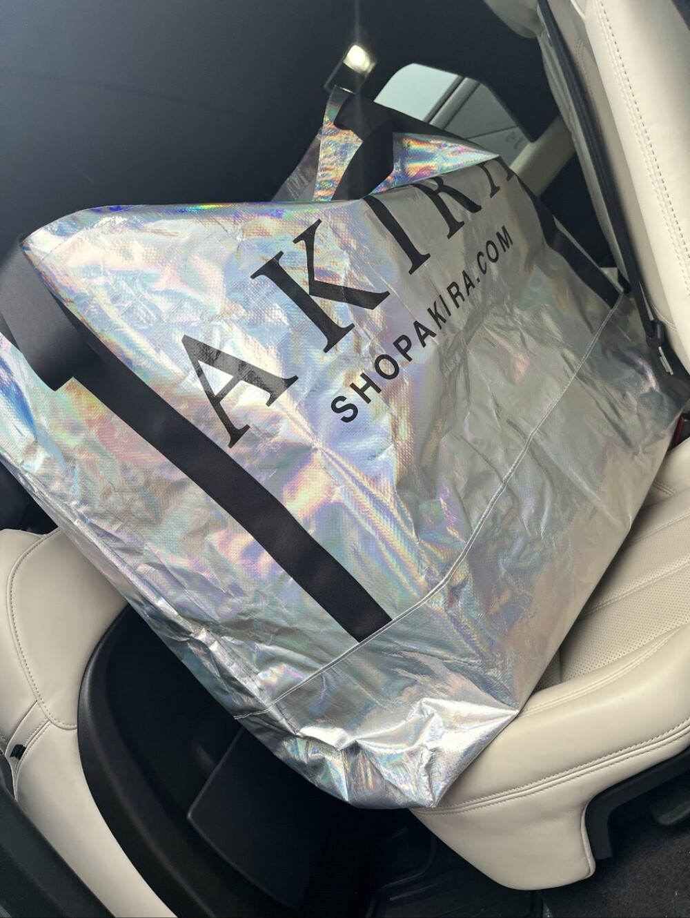 Callie Lives Go Big & Go Home: AKIRA HUGE Silver Holographic Tote Shopping Bag